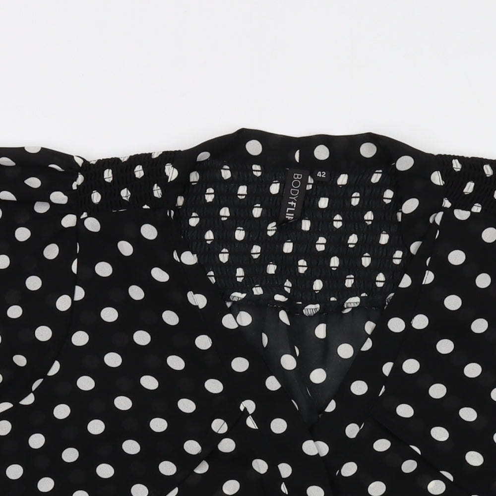 Womens UK Size 14 Bodyflirt Black Basic Blouse