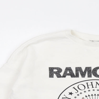 Ramones Womens Ivory Cotton Pullover Sweatshirt Size 10 Pullover