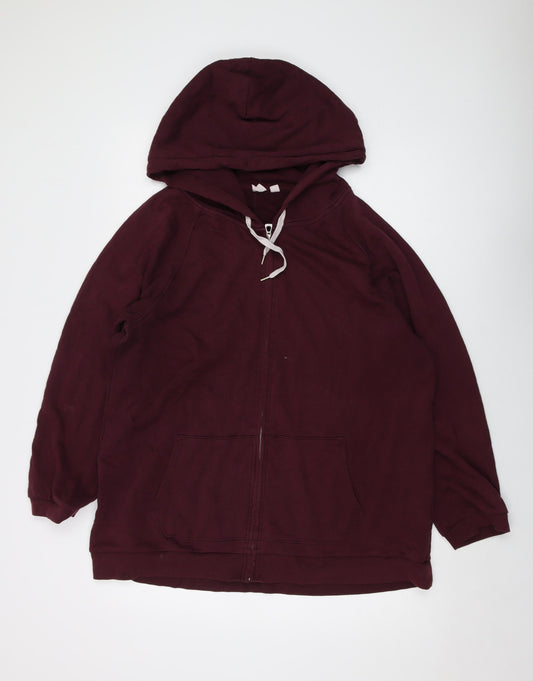 Gap Womens Red Cotton Full Zip Hoodie Size XL Zip