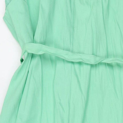 Autograph Womens Green Polyester A-Line Size 24 V-Neck Pullover