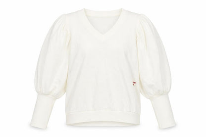 Tomorrow Womens Ivory Cotton Pullover Sweatshirt Size 8 Pullover