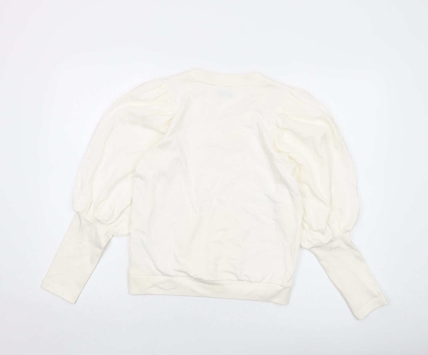 Tomorrow Womens Ivory Cotton Pullover Sweatshirt Size 8 Pullover