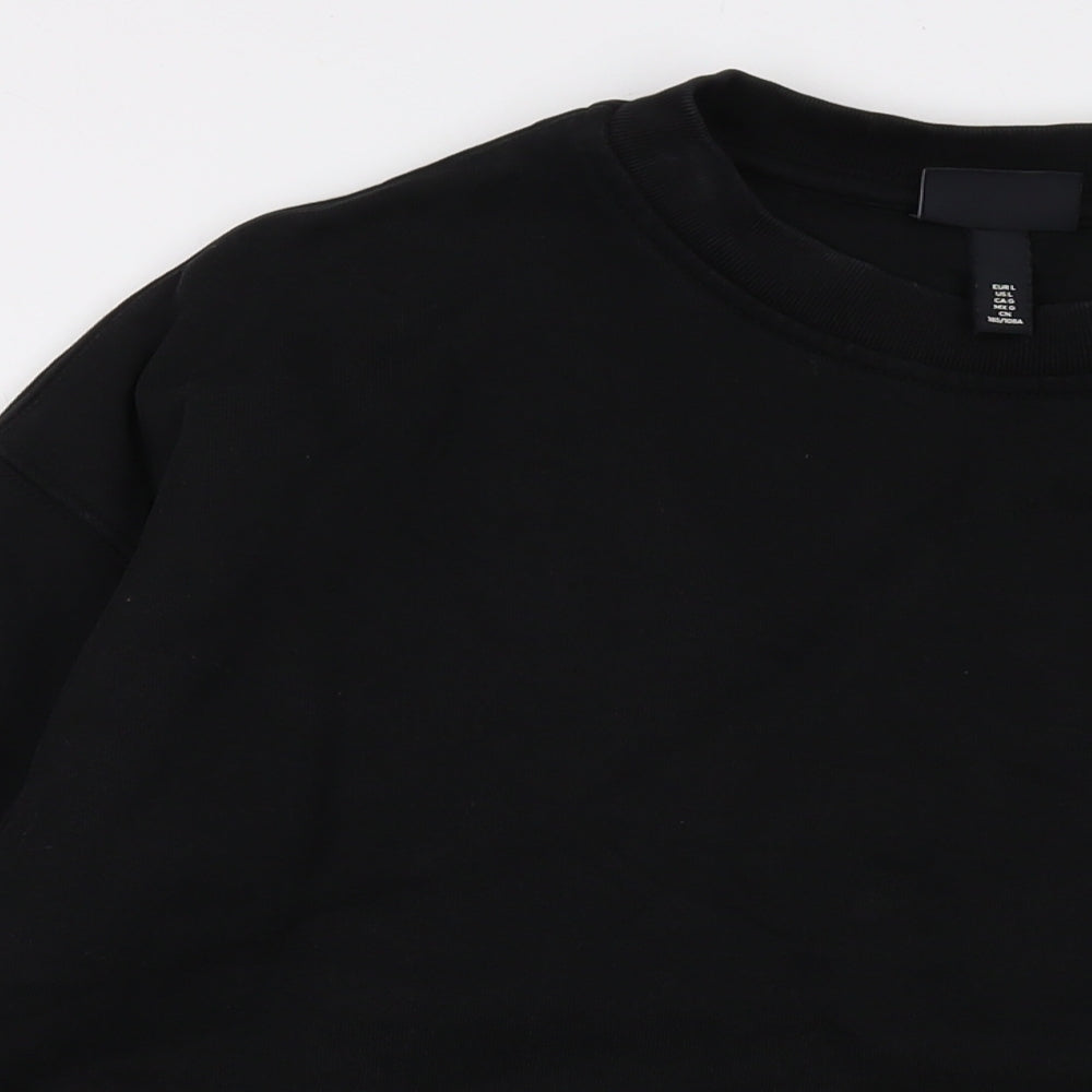 Mens UK Size L H&M Black Pullover Sweatshirt