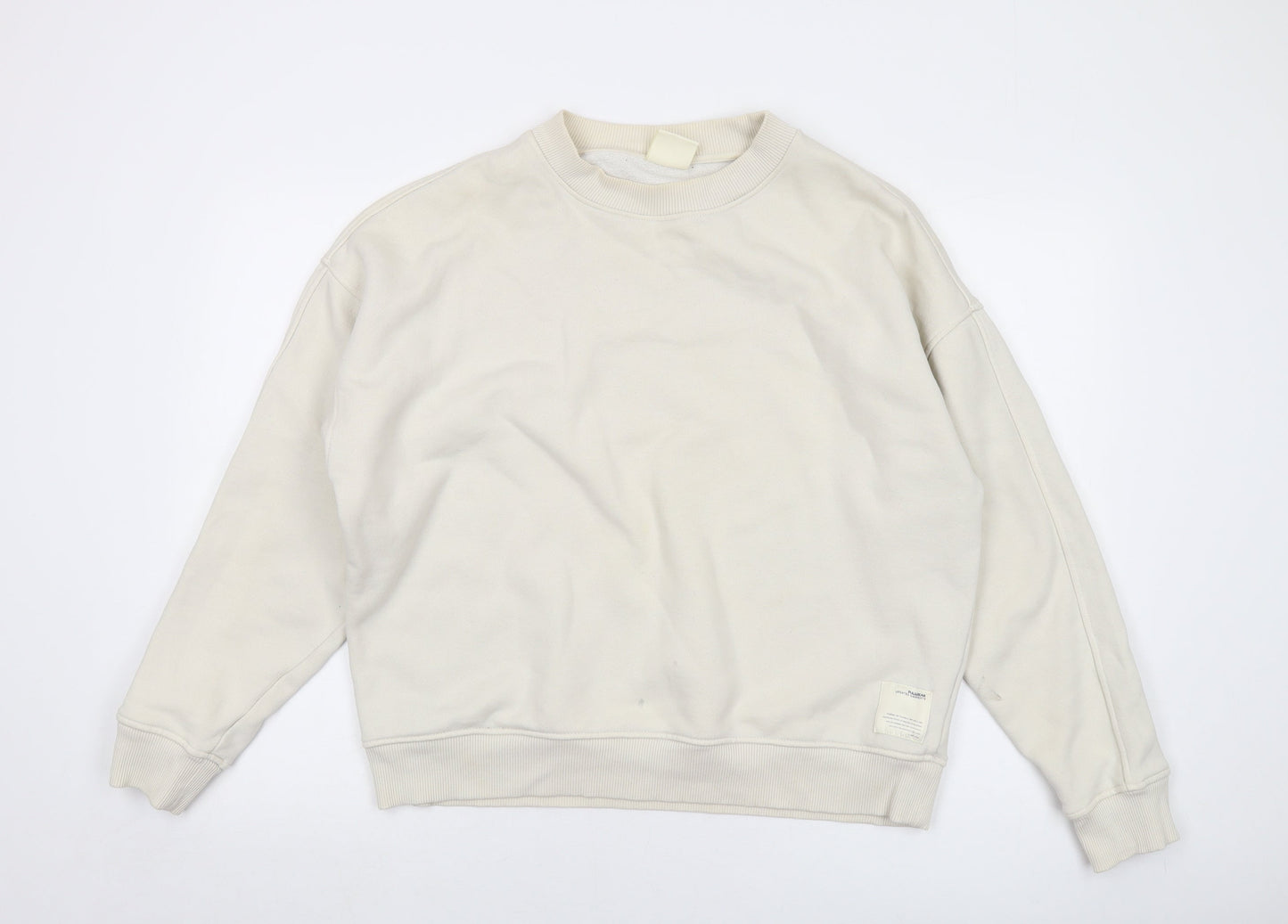 Mens UK Size L Pull&Bear Ivory Pullover Sweatshirt