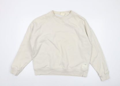 Mens UK Size L Pull&Bear Ivory Pullover Sweatshirt