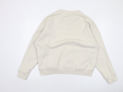 Mens UK Size L Pull&Bear Ivory Pullover Sweatshirt