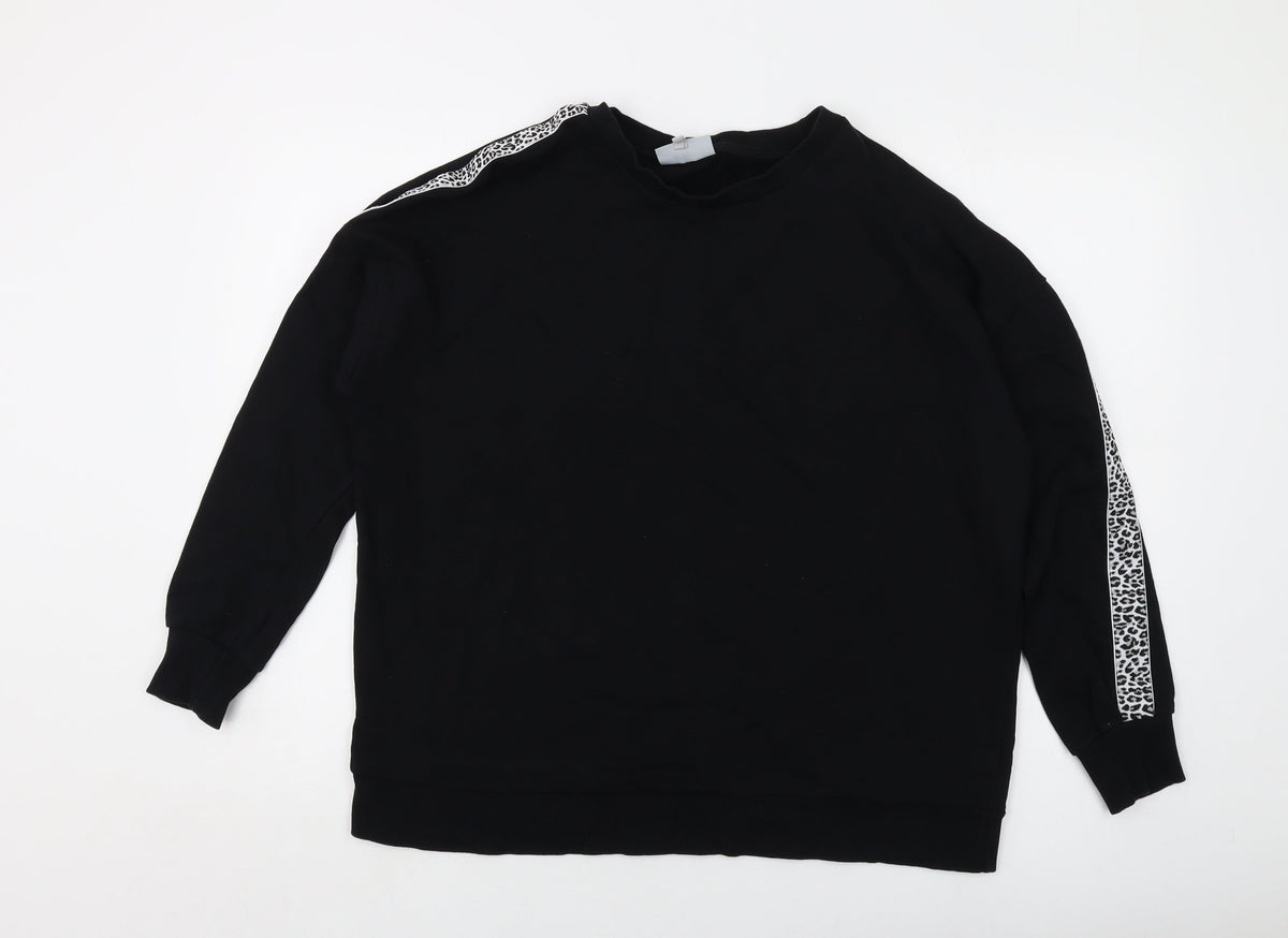 LIVE Womens Black Cotton Pullover Sweatshirt Size 12 Pullover