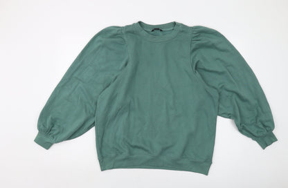 Monlki Womens Green Cotton Pullover Sweatshirt Size S Pullover