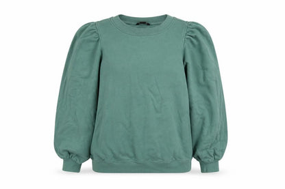Monlki Womens Green Cotton Pullover Sweatshirt Size S Pullover