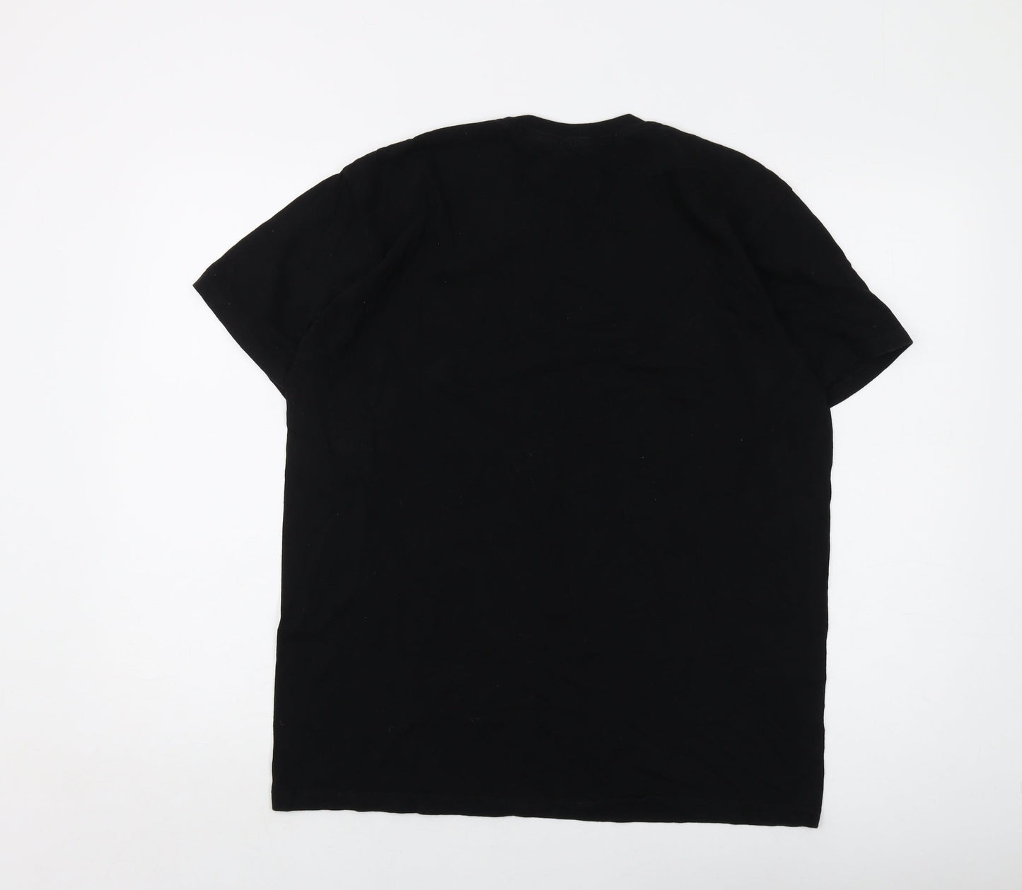 Tweed Mens Black Cotton T-Shirt Size L Crew Neck