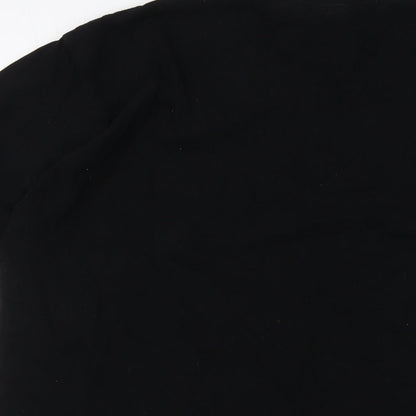 Tweed Mens Black Cotton T-Shirt Size L Crew Neck