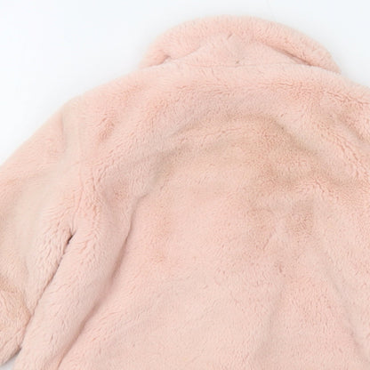 Disney Girls Pink Jacket Size 24 Months Snap - Faux Fur Minnie Mouse