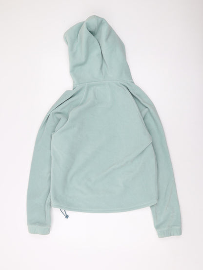 Hollister Womens Green Polyester Pullover Hoodie Size XS Button