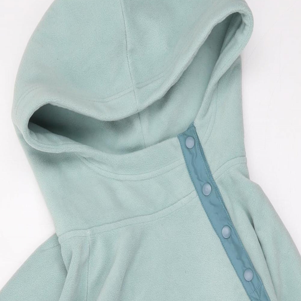 Hollister Womens Green Polyester Pullover Hoodie Size XS Button