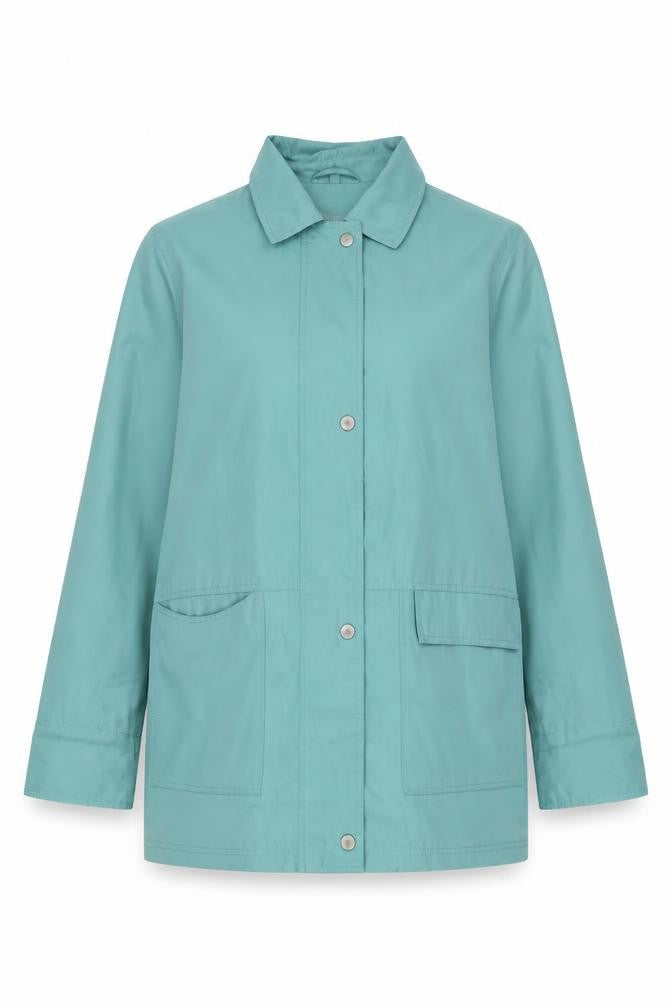 Front view of Dannamic women’s green jacket, size L, zip