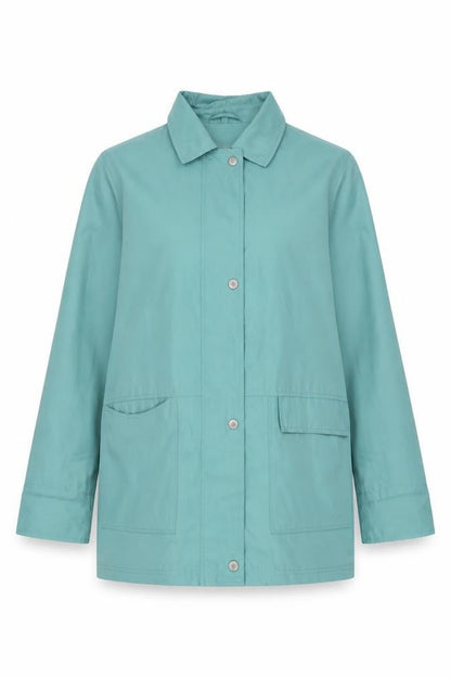 Front view of Dannamic women’s green jacket, size L, zip