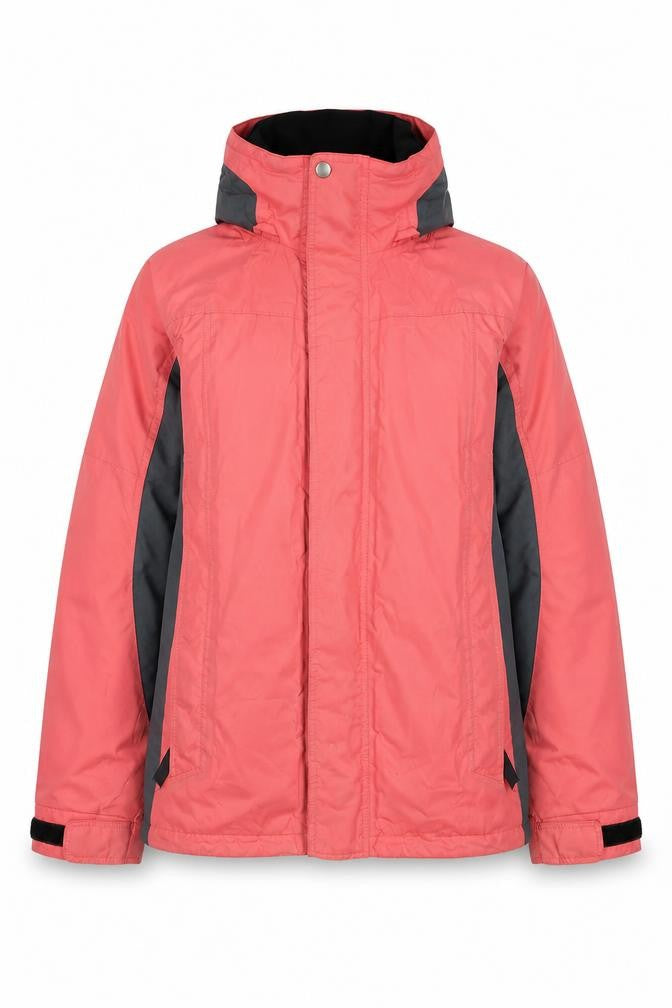 Front view of Maier girls’ pink jacket, size 14, years zip