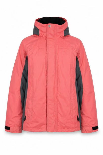 Front view of Maier girls’ pink jacket, size 14, years zip