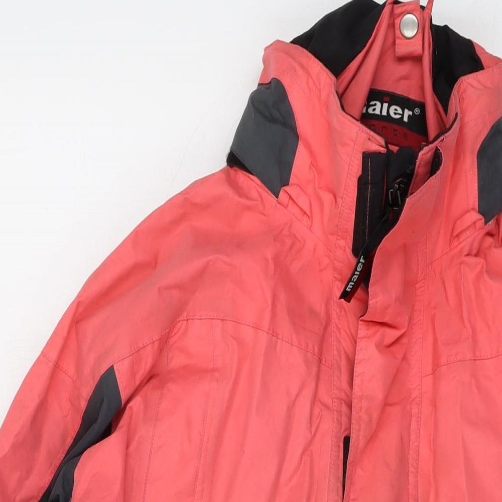Close-up detail of Maier girls’ pink jacket, size 14, years zip