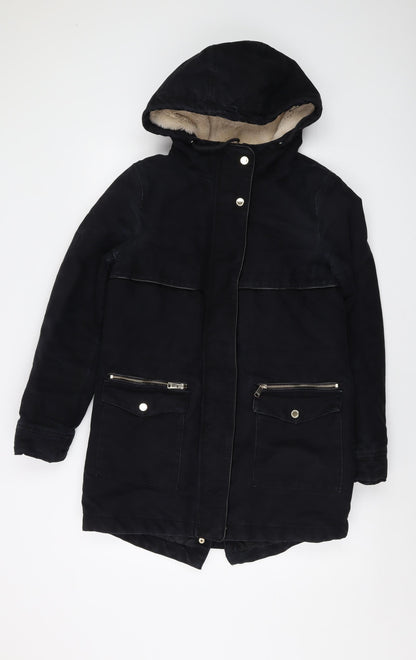 Clockhouse Womens Black Parka Jacket Size 10 Zip