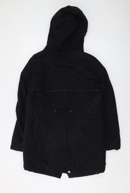 Clockhouse Womens Black Parka Jacket Size 10 Zip