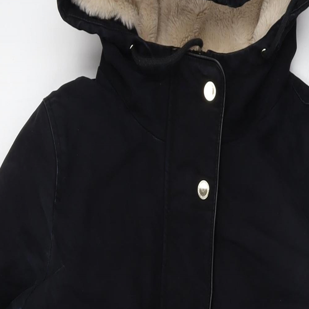 Clockhouse Womens Black Parka Jacket Size 10 Zip
