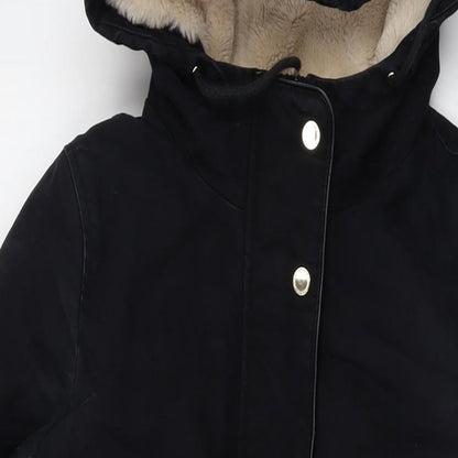 Clockhouse Womens Black Parka Jacket Size 10 Zip