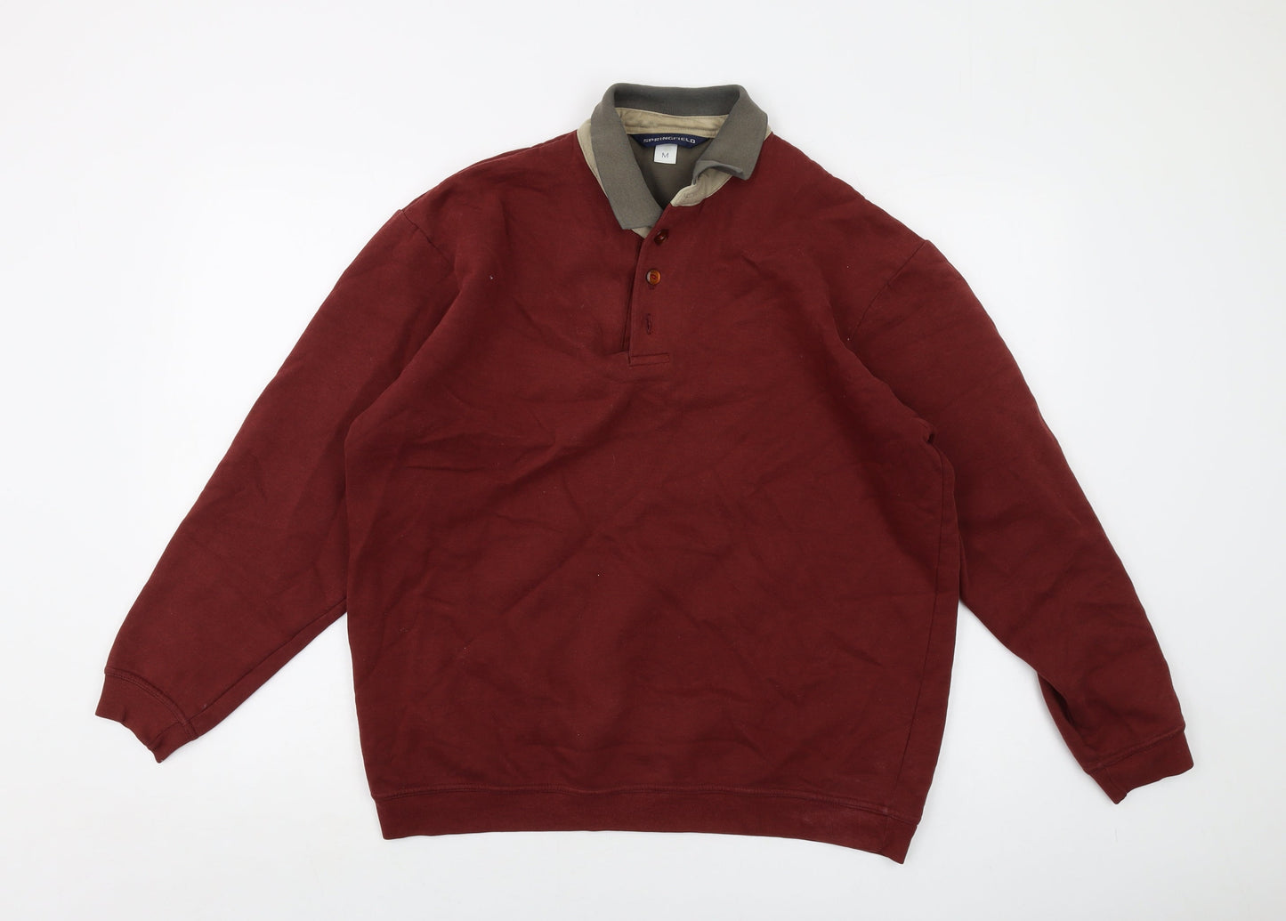 Mens UK Size M Springfield Red Pullover Sweatshirt