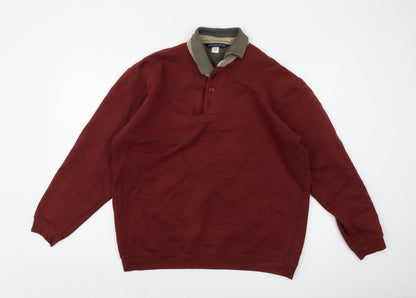 Mens UK Size M Springfield Red Pullover Sweatshirt
