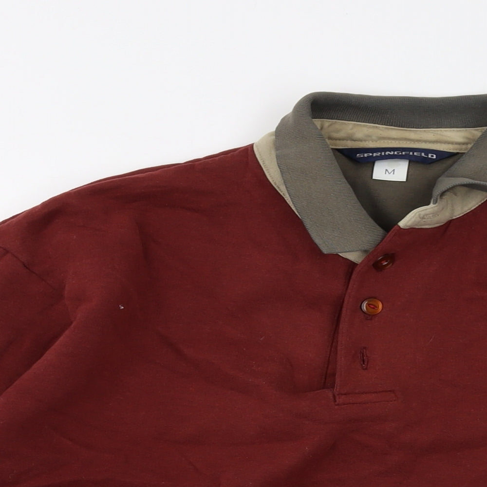 Mens UK Size M Springfield Red Pullover Sweatshirt
