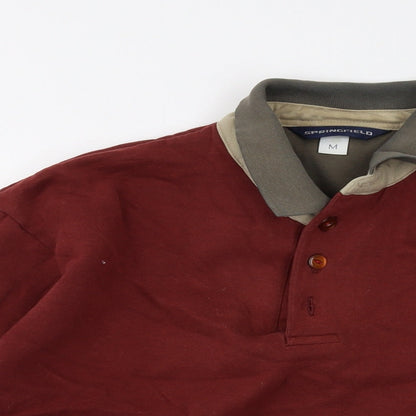 Mens UK Size M Springfield Red Pullover Sweatshirt