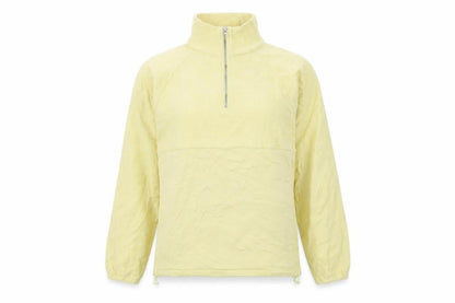 Less Basics Womens Yellow Cotton Pullover Sweatshirt Size S Zip