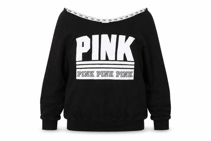 PINK Womens Black Cotton Pullover Sweatshirt Size XS Pullover