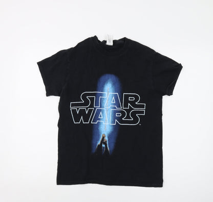 Womens UK Size S Star Wars Black Basic T-Shirt