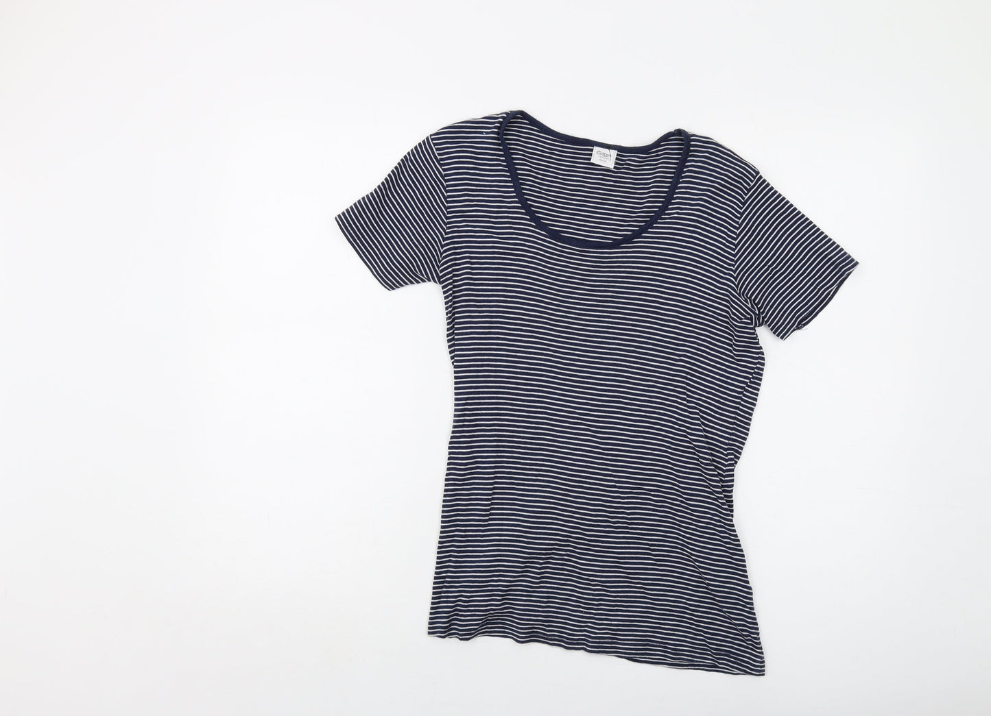 Womens UK Size 10 Cotton Traders Blue Basic T-Shirt
