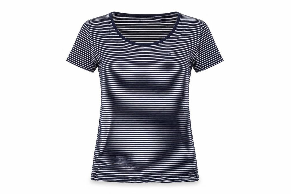 Womens UK Size 10 Cotton Traders Blue Basic T-Shirt