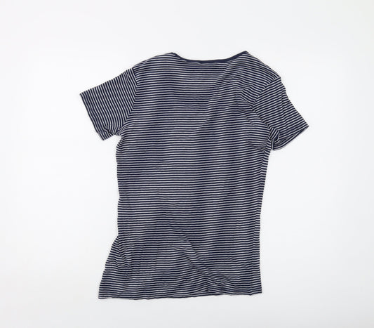 Womens UK Size 10 Cotton Traders Blue Basic T-Shirt