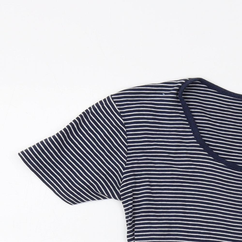 Womens UK Size 10 Cotton Traders Blue Basic T-Shirt