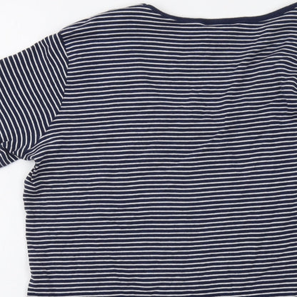 Womens UK Size 10 Cotton Traders Blue Basic T-Shirt