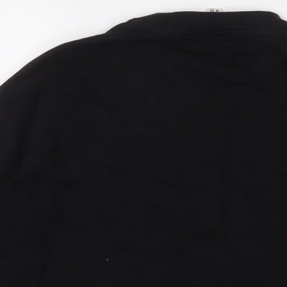 Brand and care label for And/Or women’s black cotton pullover sweatshirt, size UK 10, pullover