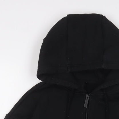 USA Pro Womens Black Cotton Full Zip Hoodie Size 10 Zip - Logo, Embroidered