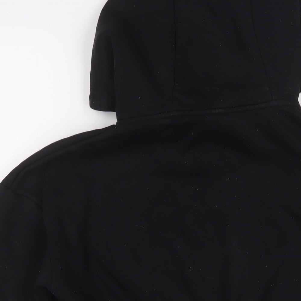 USA Pro Womens Black Cotton Full Zip Hoodie Size 10 Zip - Logo, Embroidered