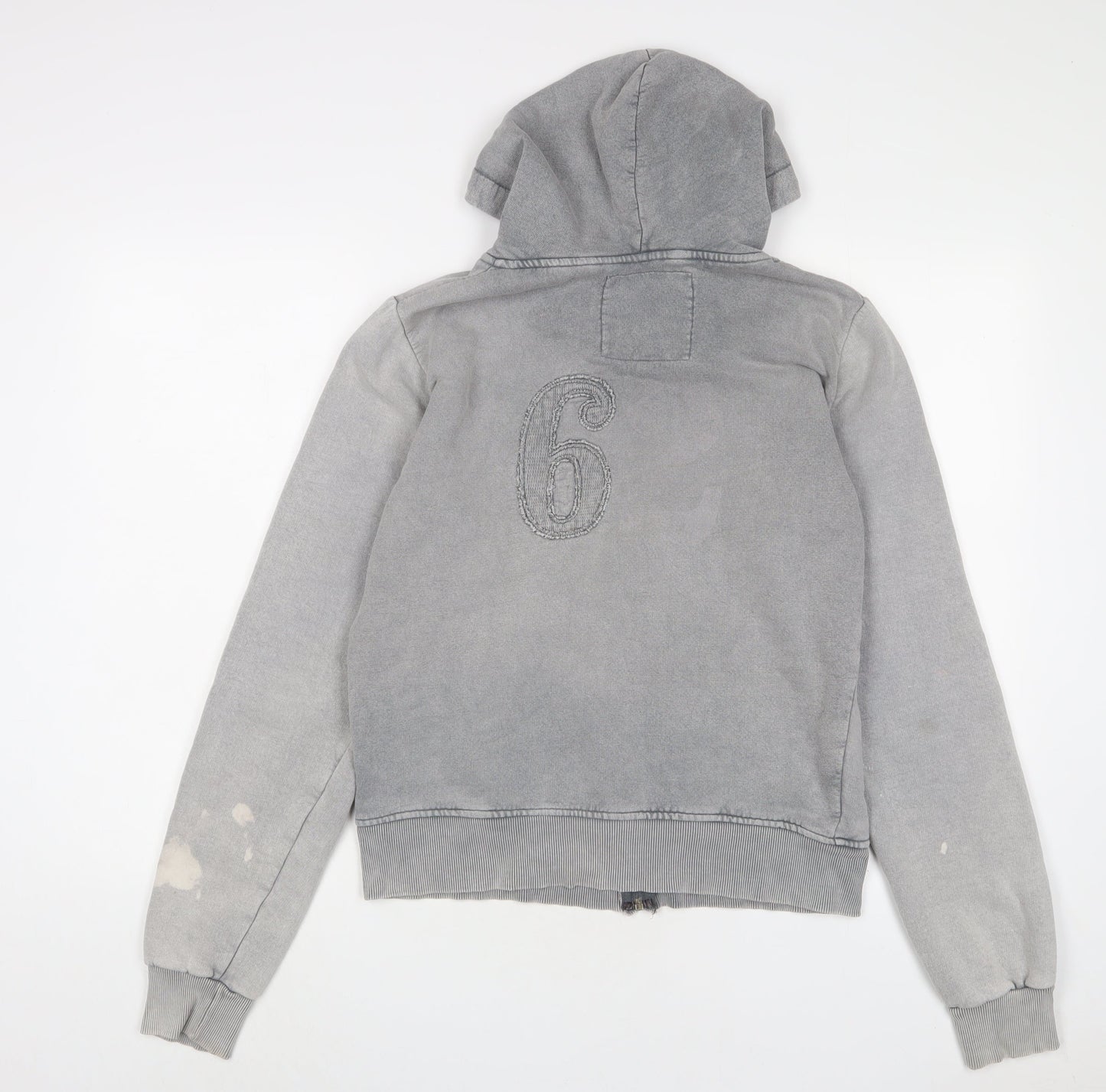 Fitzroy and Mason Womens Grey Cotton Full Zip Hoodie Size 16 Zip