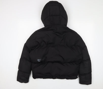 Womens UK Size 4 PRETTYLITTLETHING Black Puffer Jacket