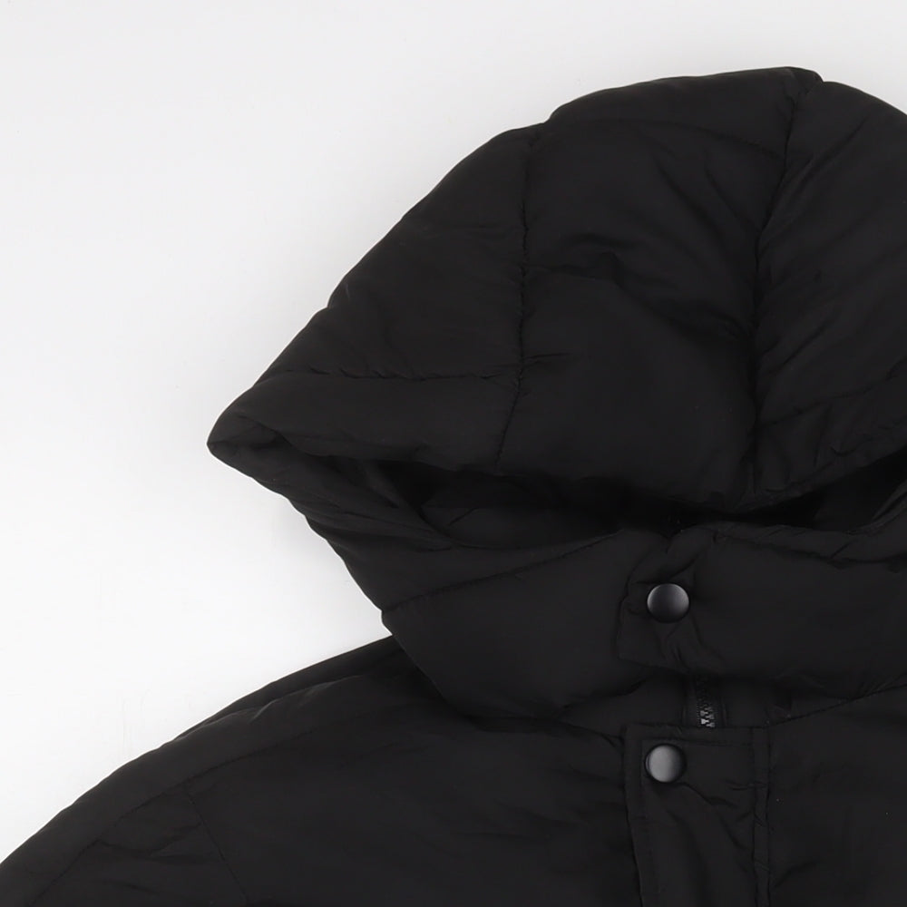 Womens UK Size 4 PRETTYLITTLETHING Black Puffer Jacket