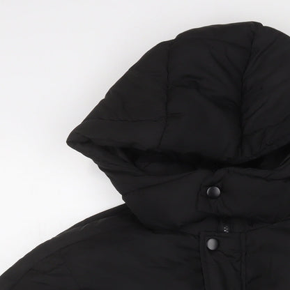 Womens UK Size 4 PRETTYLITTLETHING Black Puffer Jacket