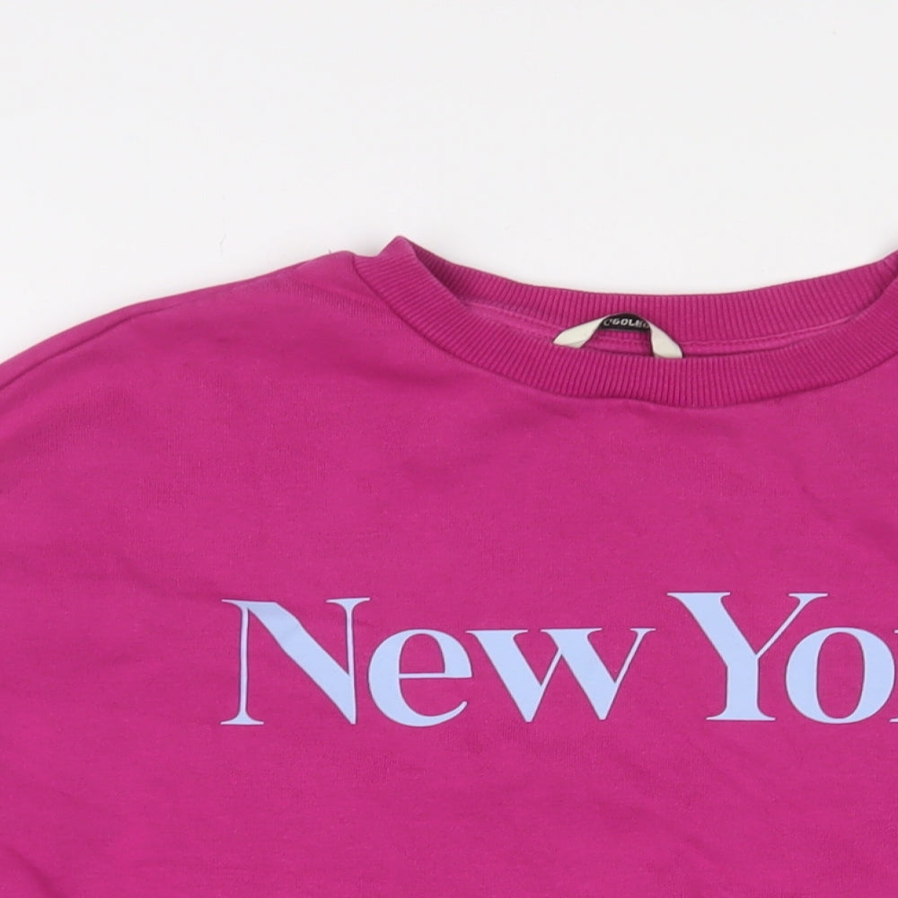 New York Womens Purple Cotton Pullover Sweatshirt Size S Pullover