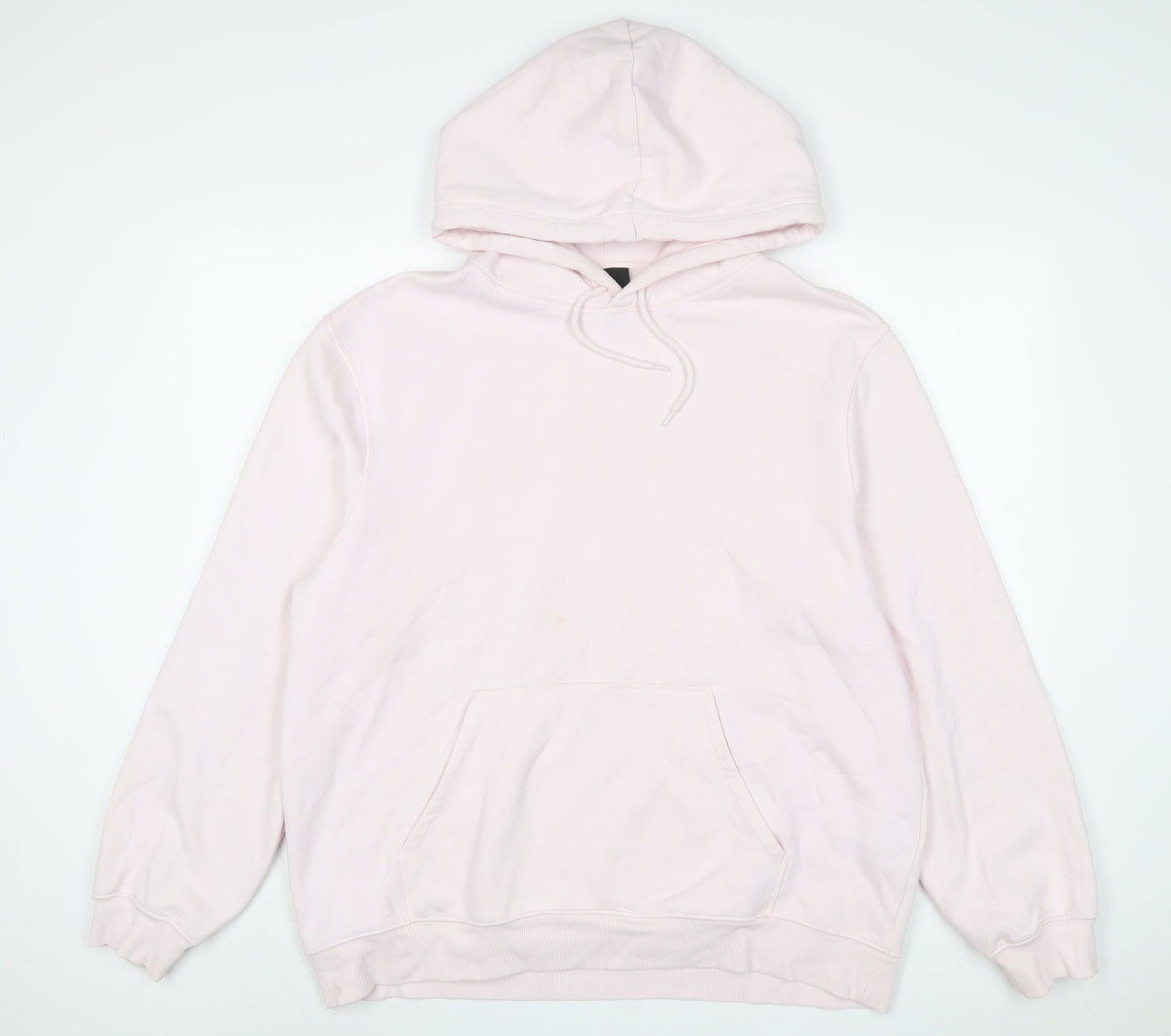 Additional front view of h7m women’s pink cotton pullover hoodie, size XL, pullover