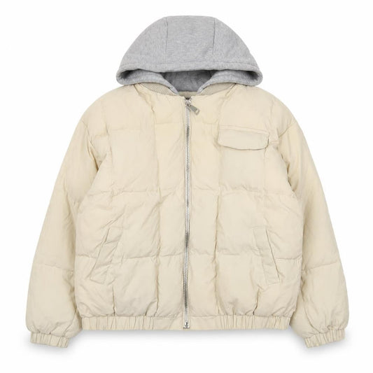 Lanyuxi Womens Beige Quilted Coat Size M Zip