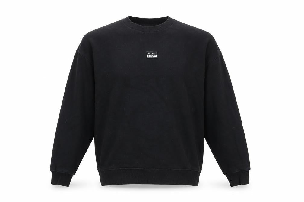 Mens UK Size L Topman Black Pullover Sweatshirt